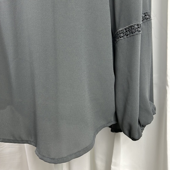 Soho M Grey Long Sleeve Blouse - Picture 4 of 14